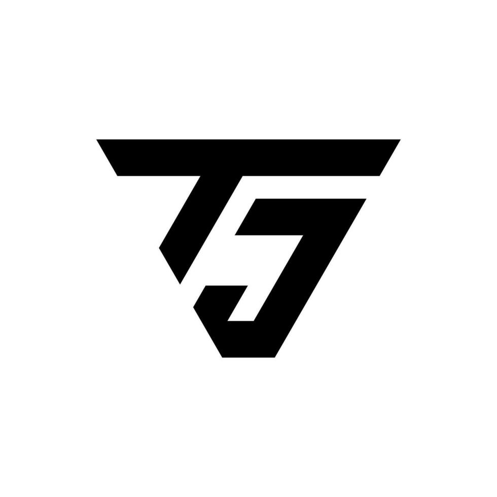 letra t j logo diseño modelo vector