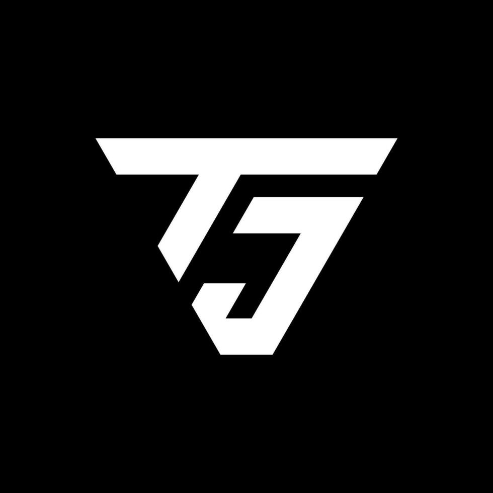 letra t j logo diseño modelo vector