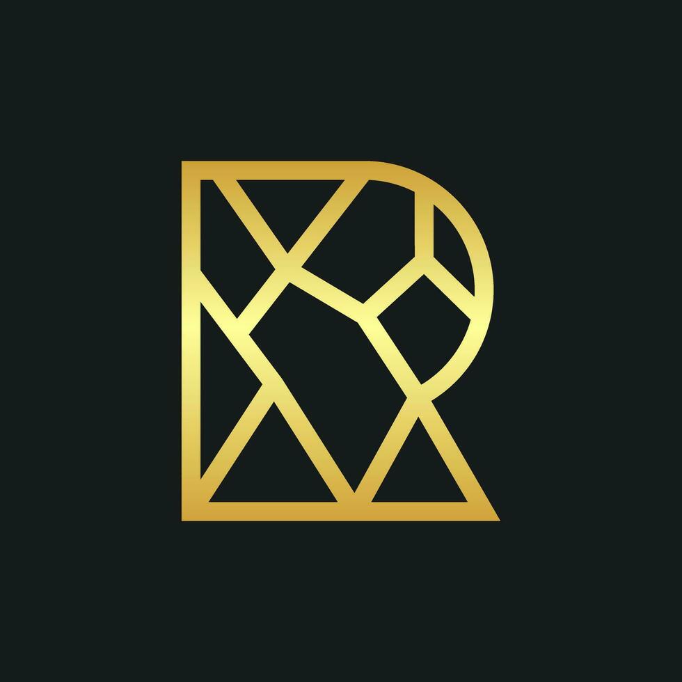 letter r luxury logo design vector