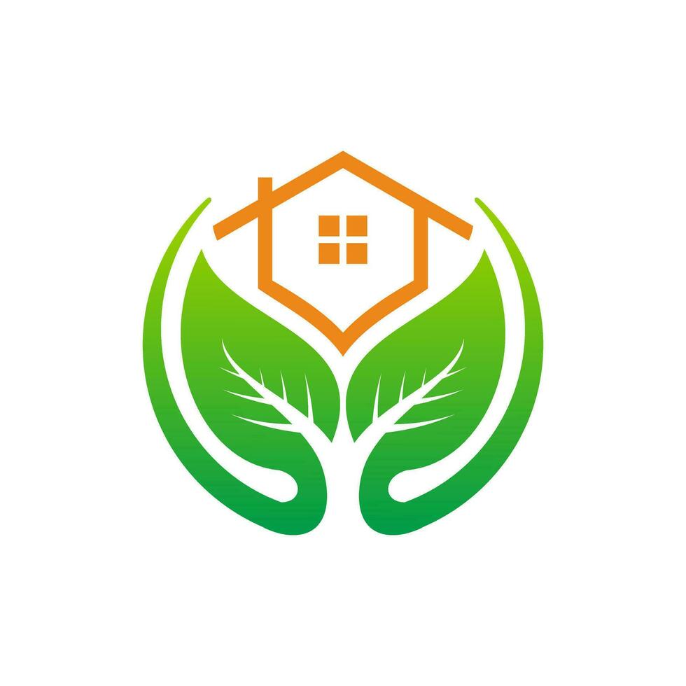 nature house logo design vector