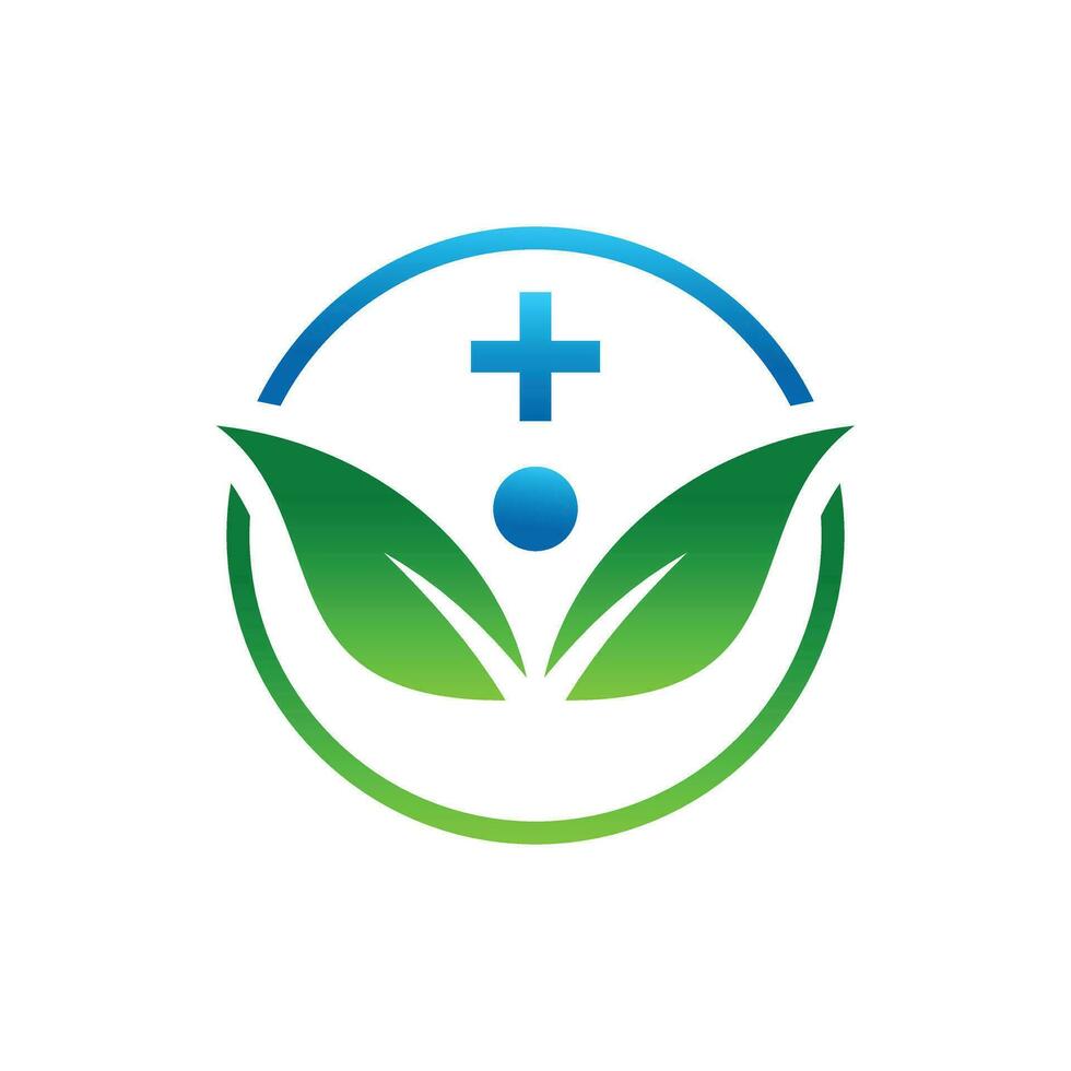 natural salud logo diseño vector