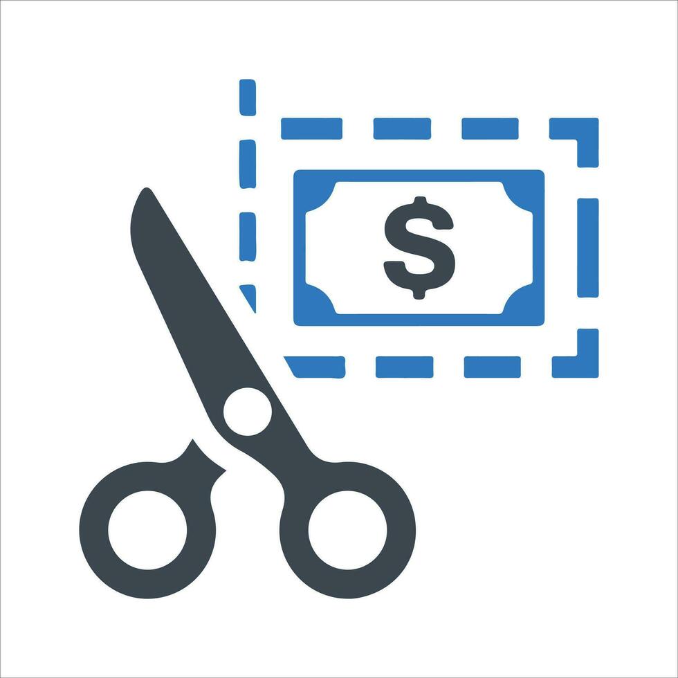 Reduce Cost Icon. Vector and glyph