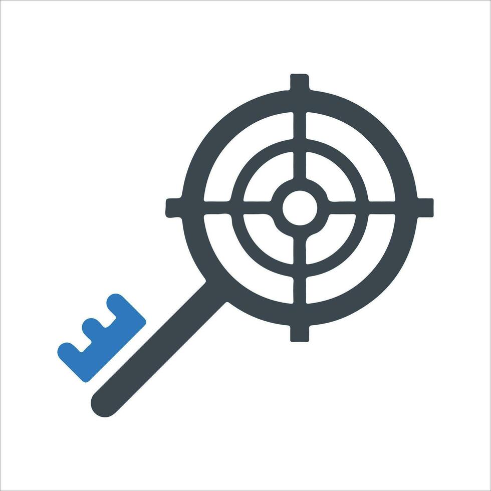 Keyword targeting icon. Vector and glyph