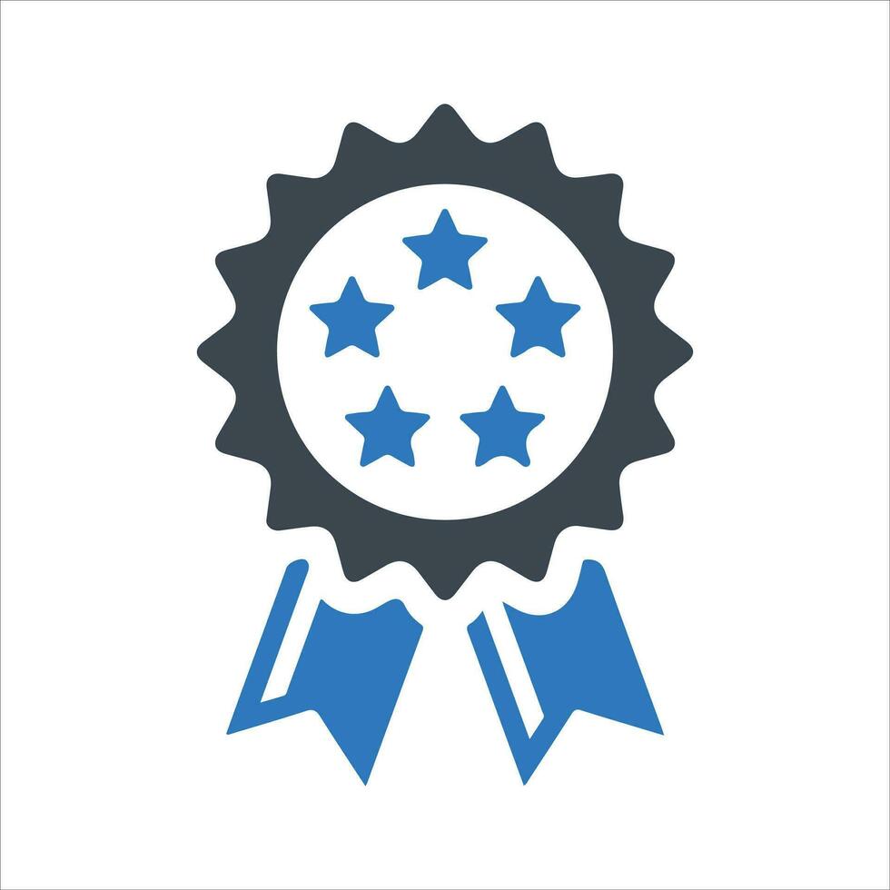 Achievement badge icon. Vector and glyph