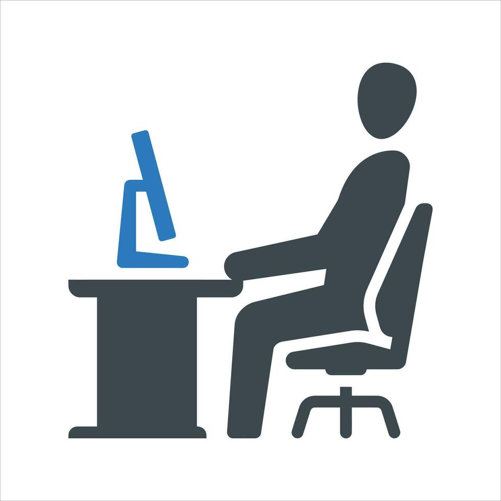 Office worker icon. Vector and glyph