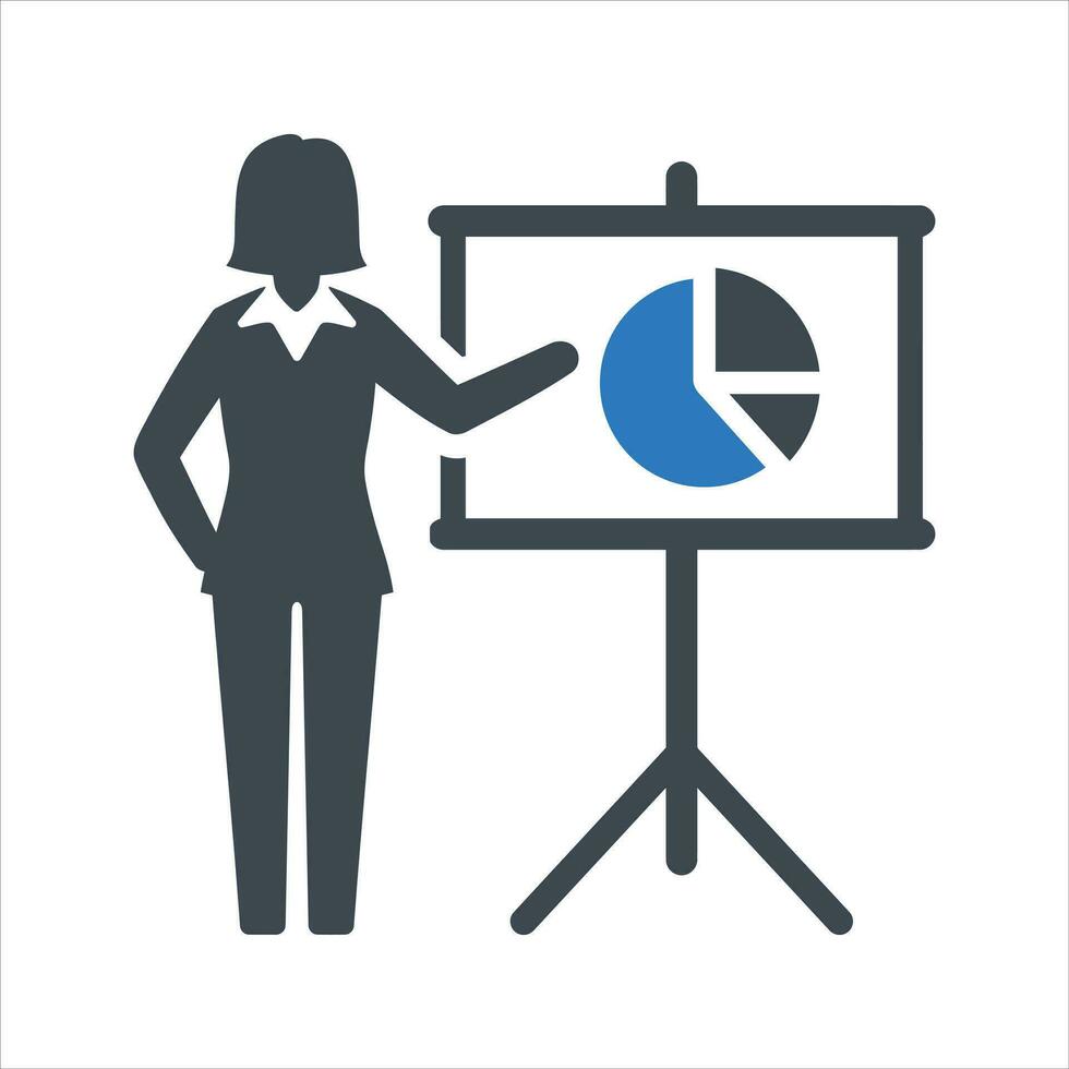 Presentation business report icon. Vector and glyph