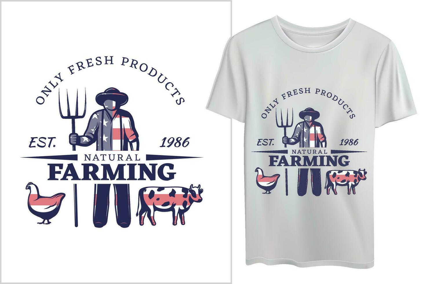 American farm logo design for T Shirts vector