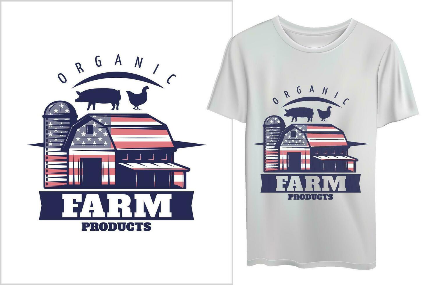 American farm logo design for T Shirts vector