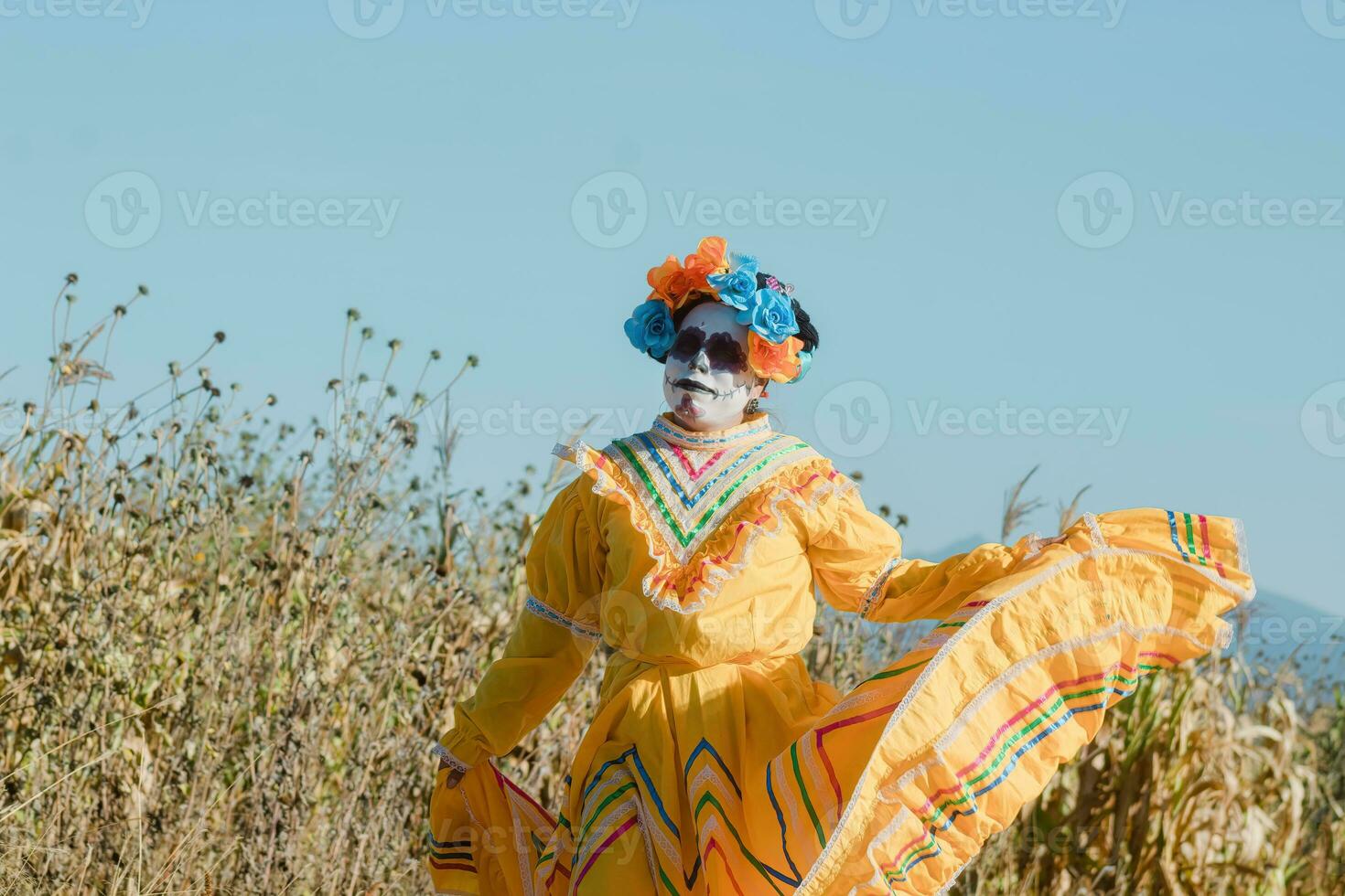 On the Day of the Dead, people in nature photo