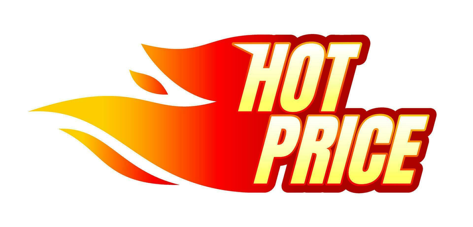 Hot price fire vector icon label isolated on white background. Vector illustration