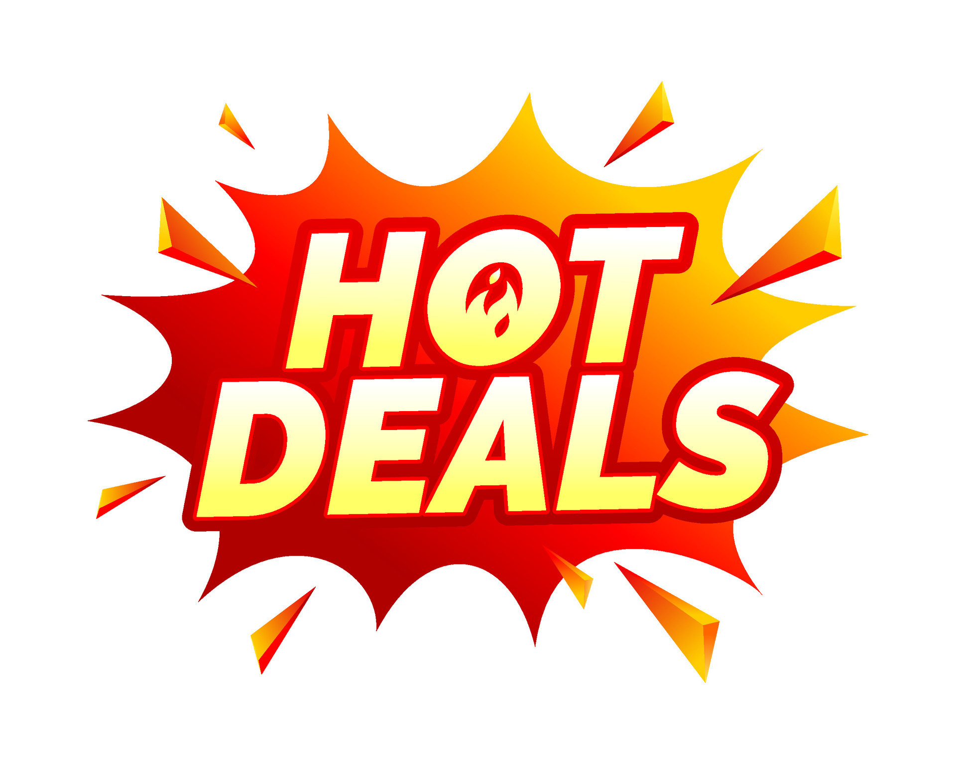 Hot Deals vector icon Flat promotion banner hot deal price tag sale