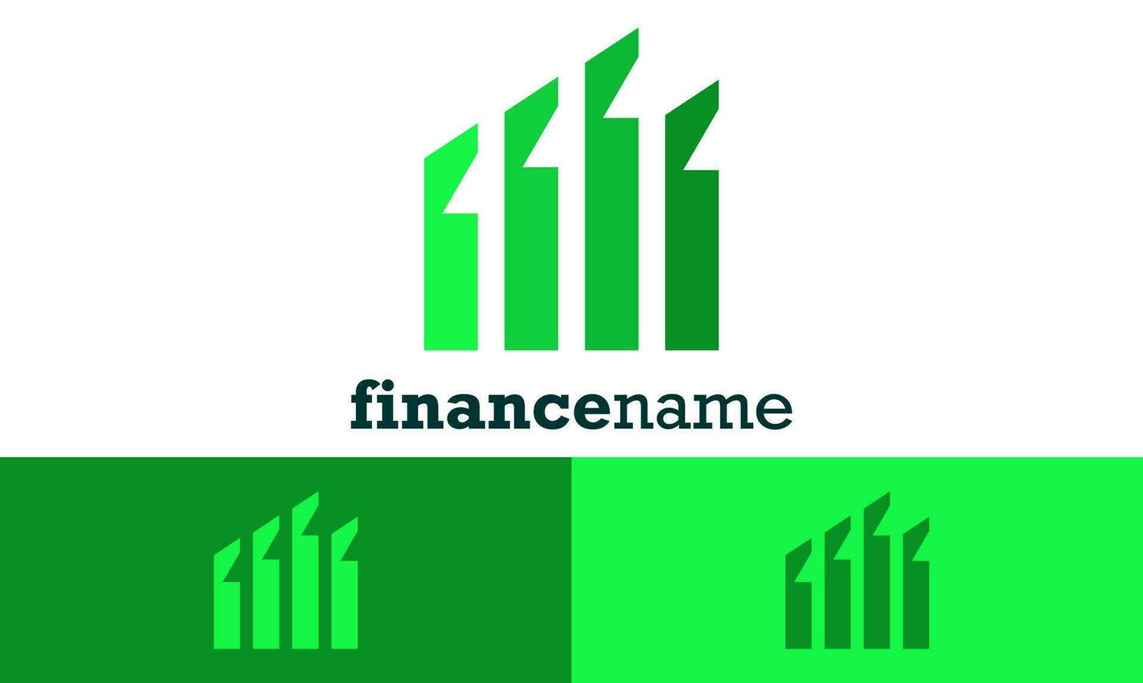 Simple illustration logo design for financial company. financial company logo design in green color. vector