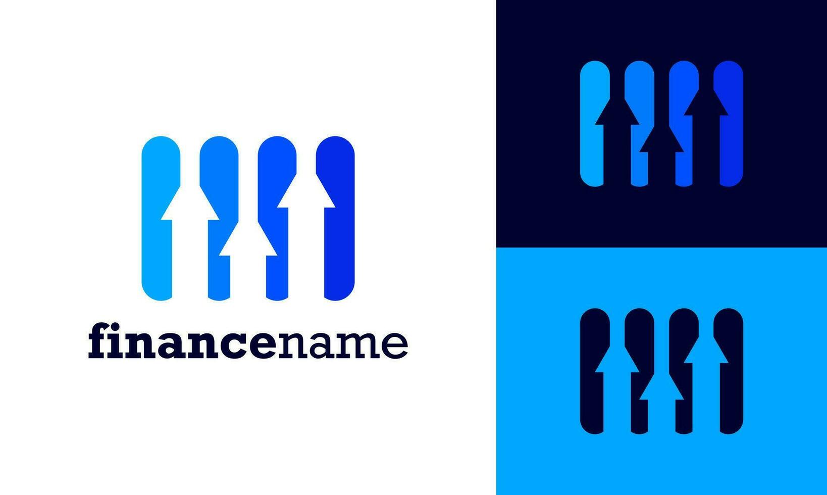 Simple illustration logo design for financial company. financial company logo design in blue color. vector