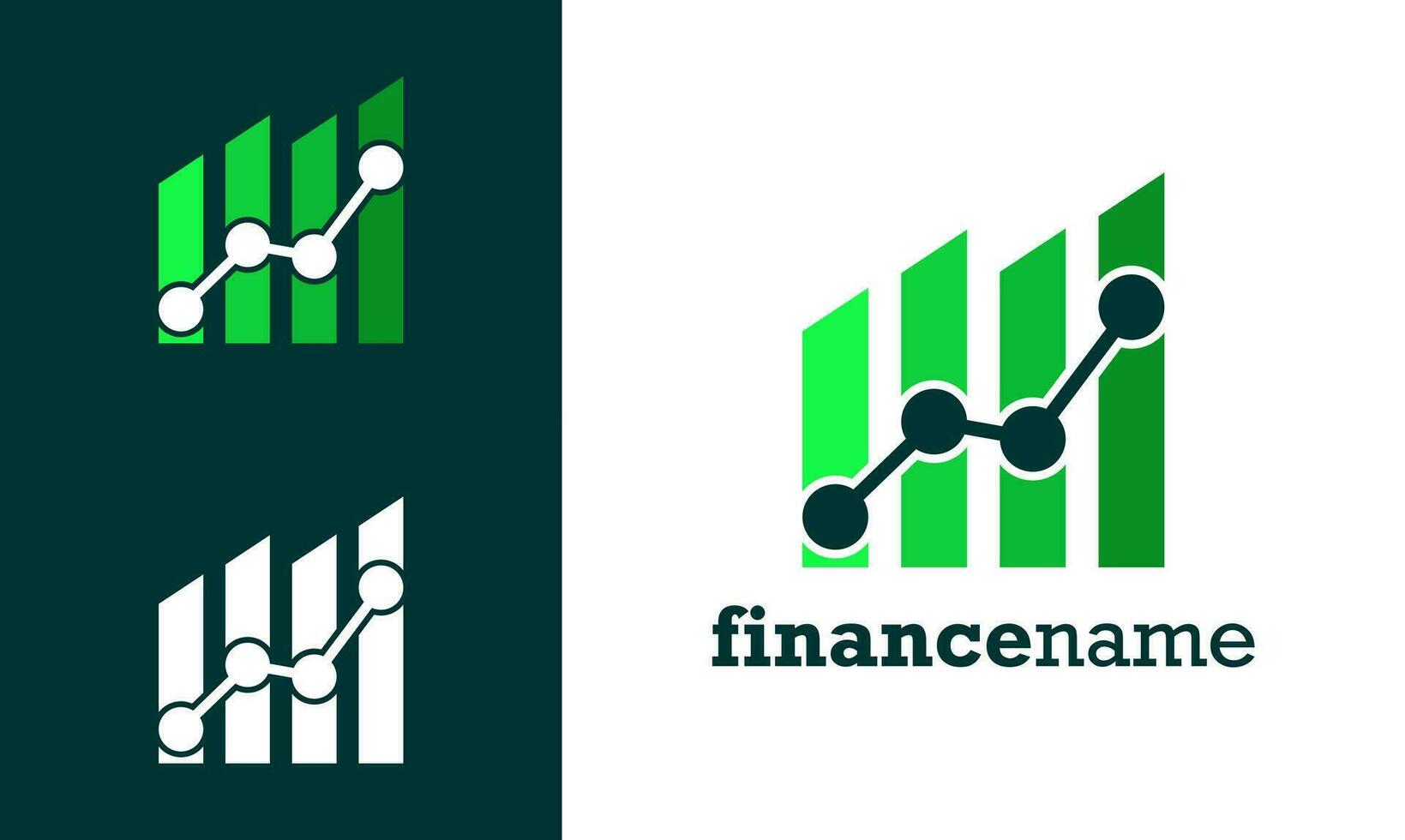 Simple illustration logo design for financial company. financial company logo design in green color. vector