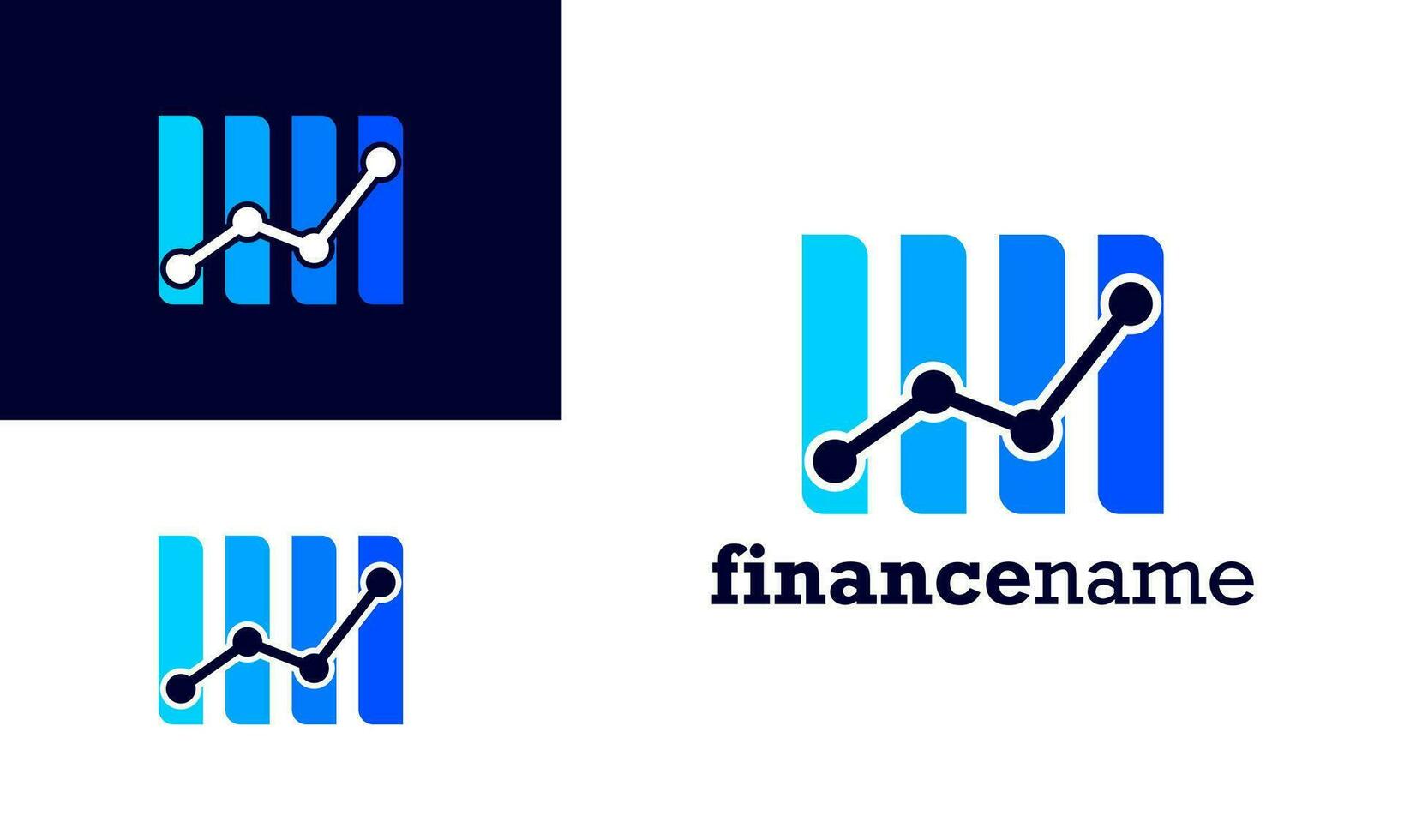 Simple illustration logo design for financial company. financial company logo design in blue color. vector