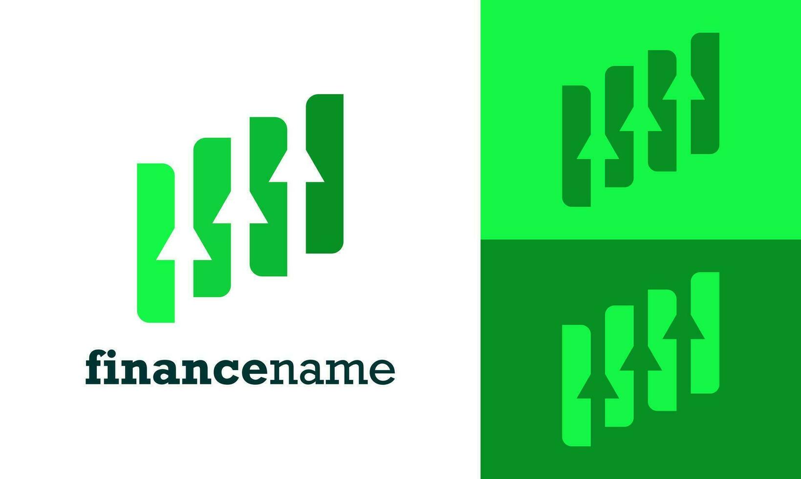 Simple illustration logo design for financial company. financial company logo design in green color. vector