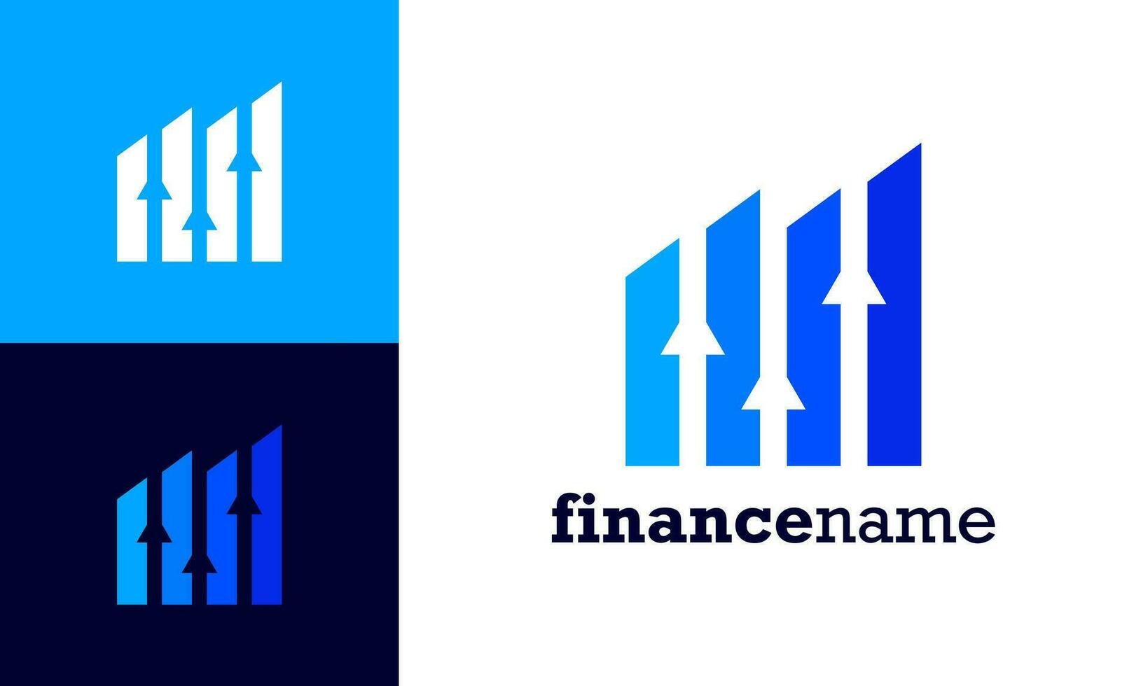 Simple illustration logo design for financial company. financial company logo design in blue color. vector