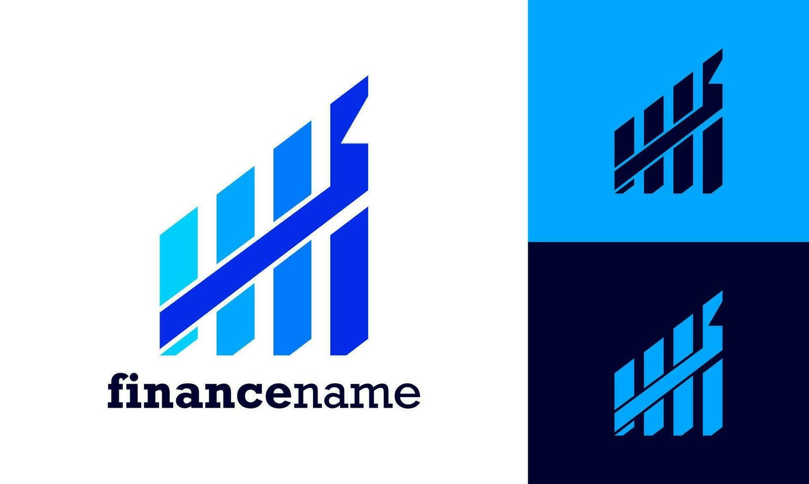 Simple illustration logo design for financial company. financial company logo design in blue color. vector