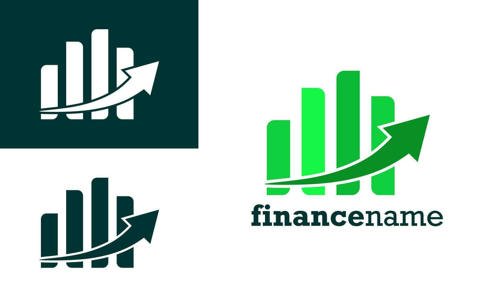 Simple illustration logo design for financial company. financial company logo design in green color. vector