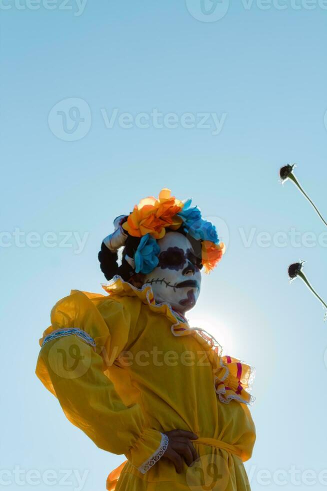 On the Day of the Dead, people in nature photo