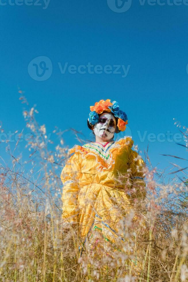 On the Day of the Dead, people in nature photo