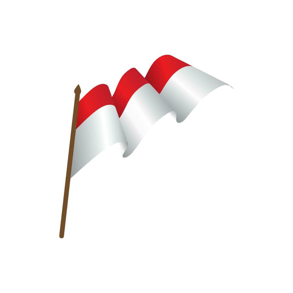 Ilustración de vector de bandera de Indonesia