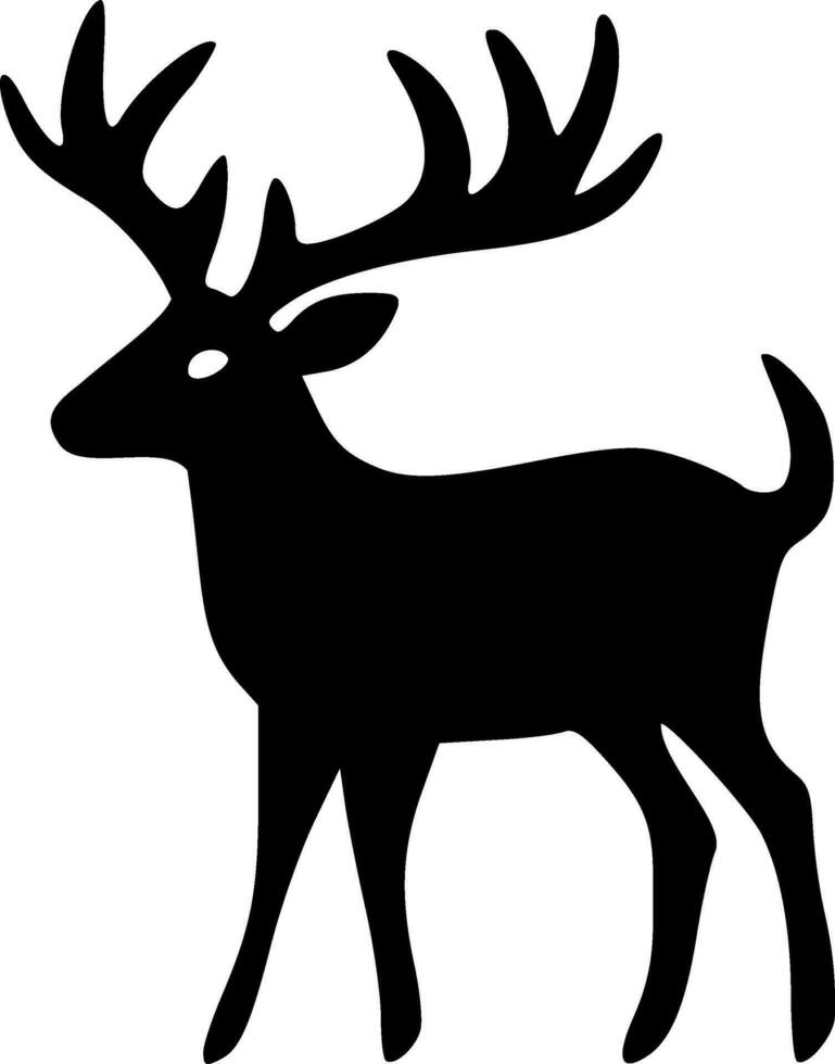 Reindeer silhouette monochrome isolated vector illustration