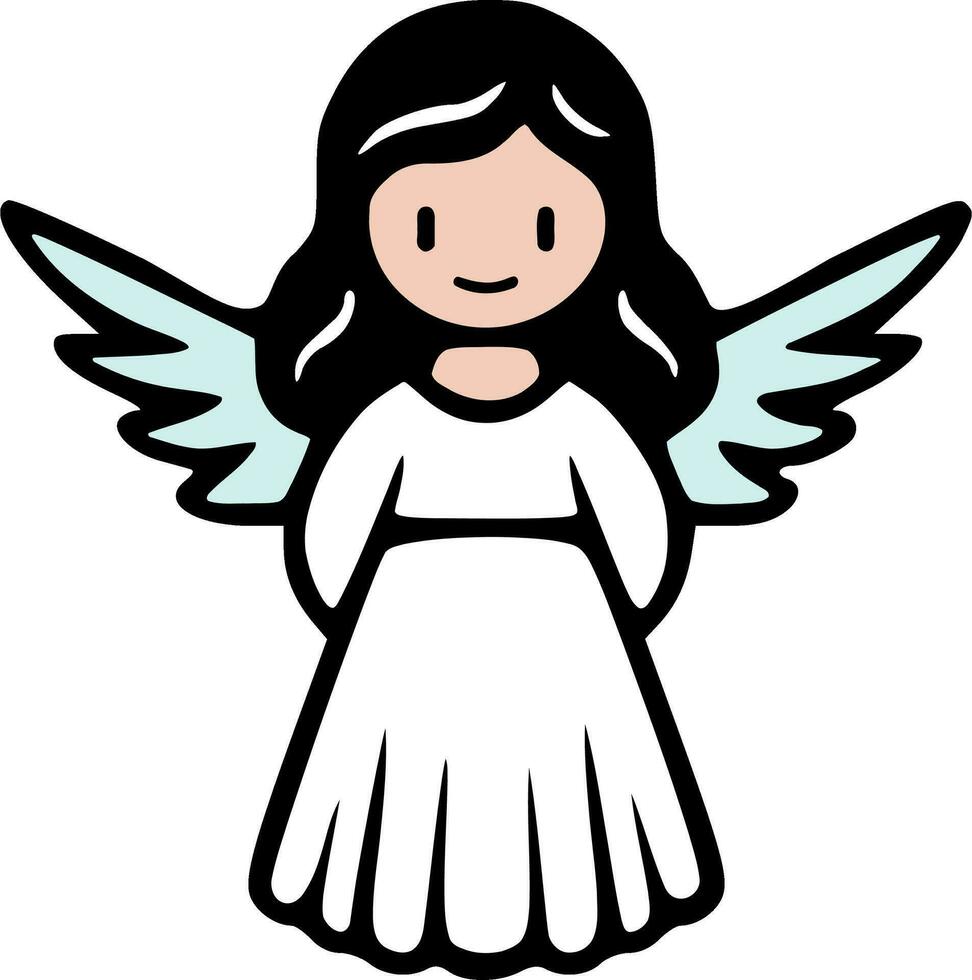 Doodle angel isolated vector illustration