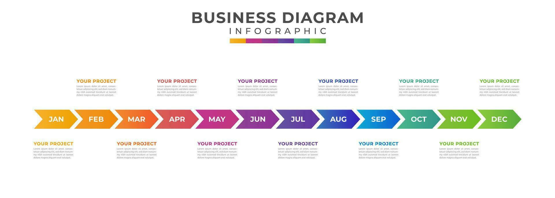 calendario moderno cronograma diagrama. presentación vector infografía modelo para negocio.