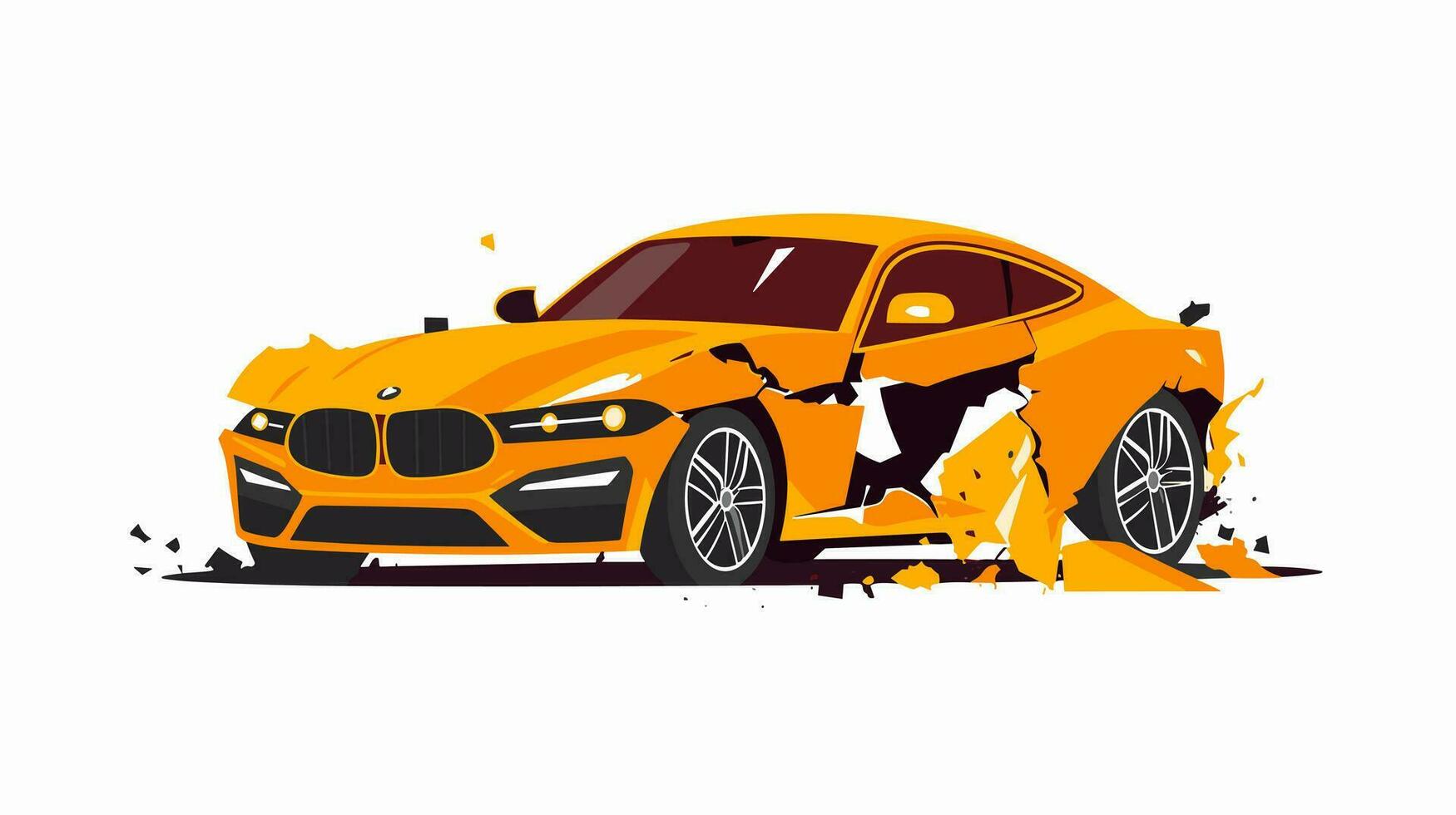 Symbol of Resilience Exploring the Broken Car Banner Image vector
