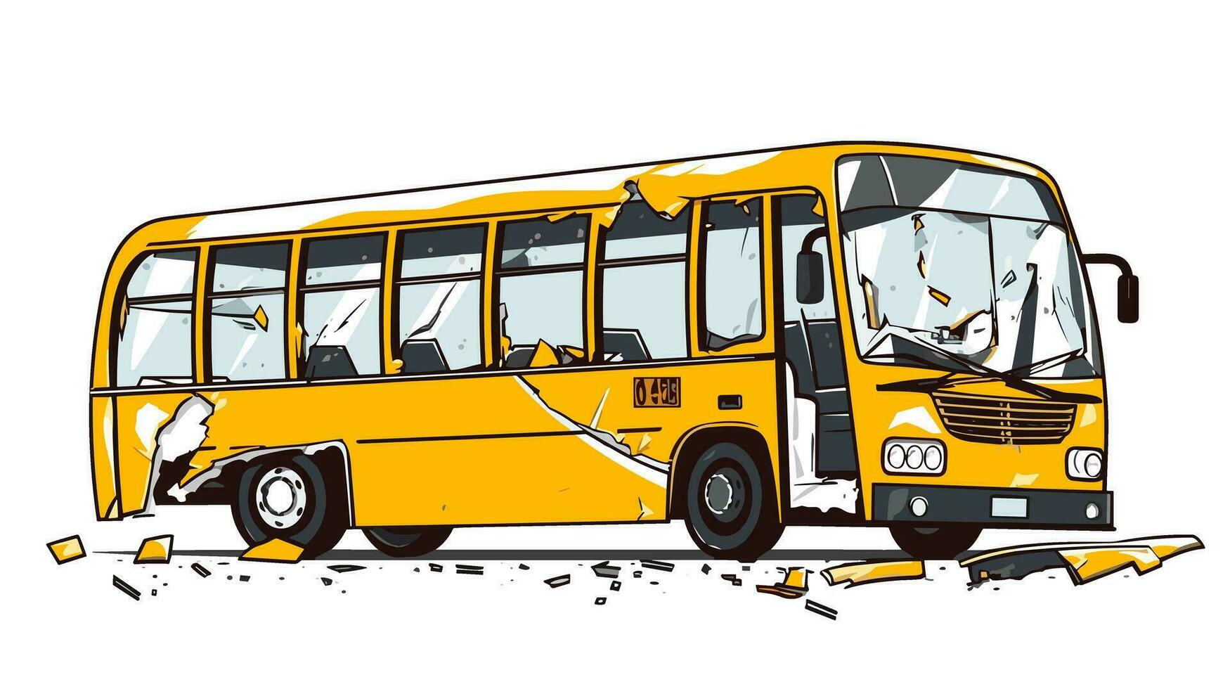 Unveiling the Resilience Exploring the Broken Bus Banner Image vector