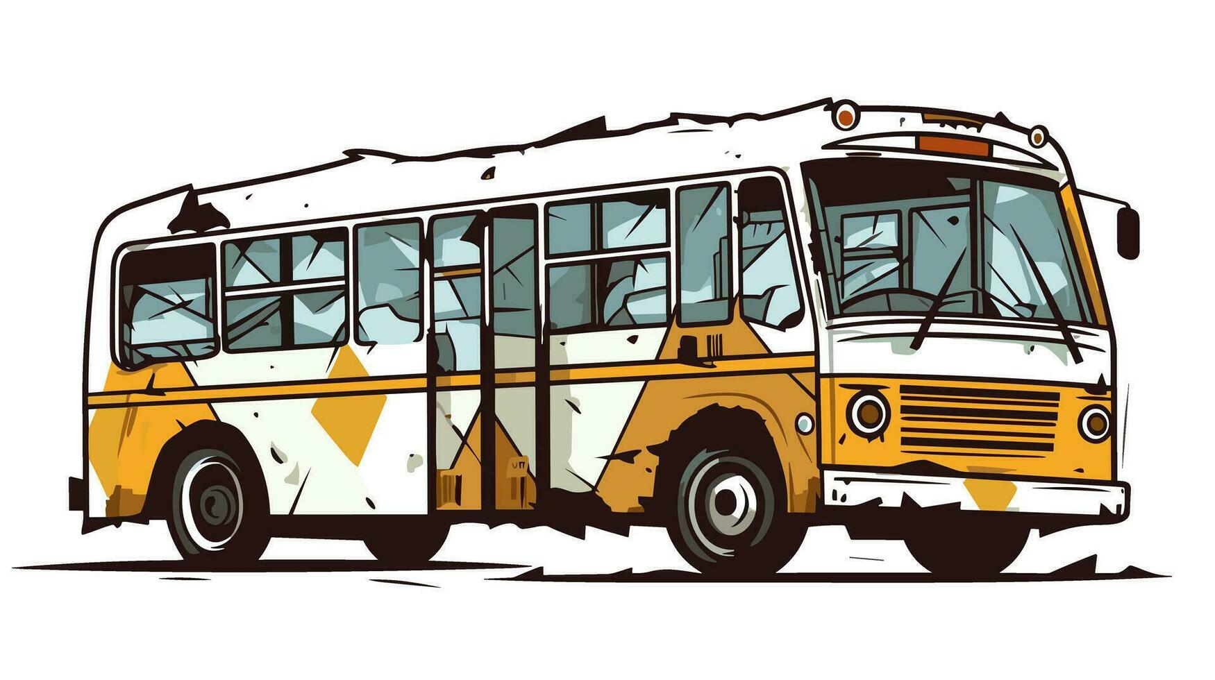 Unveiling the Resilience Exploring the Broken Bus Banner Image vector