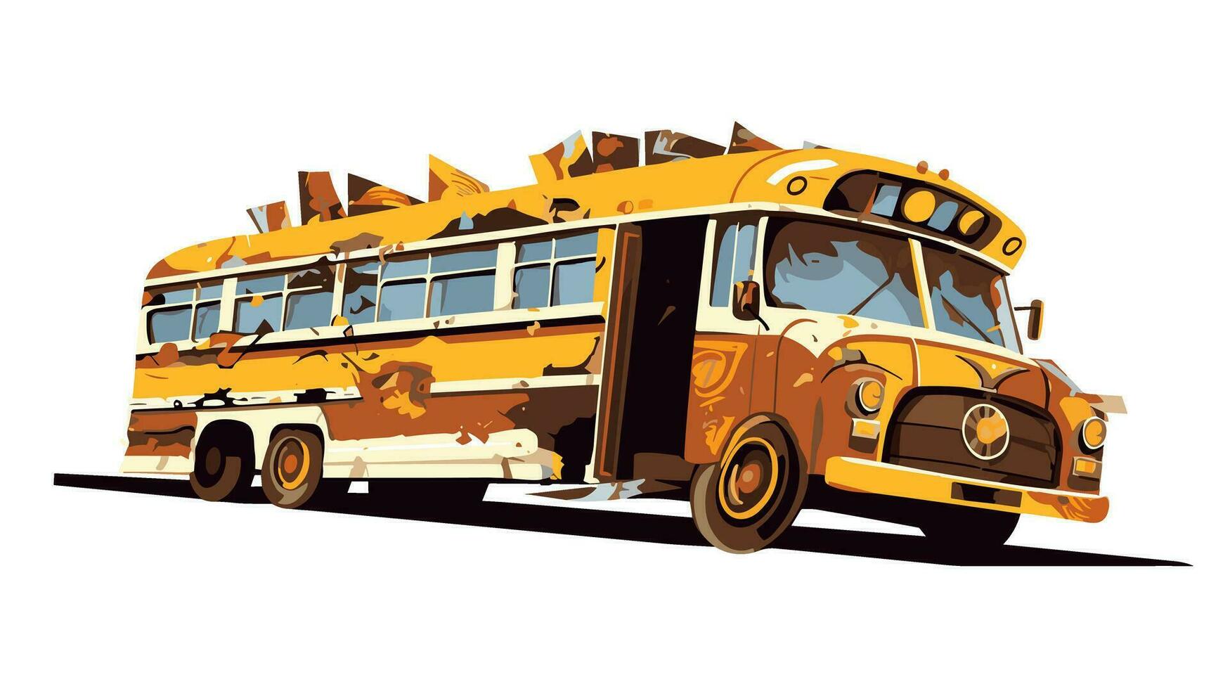 Unveiling the Resilience Exploring the Broken Bus Banner Image vector