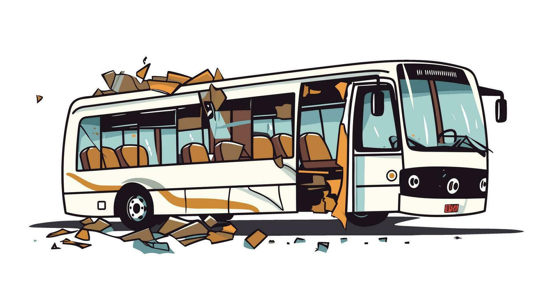 Unveiling the Resilience Exploring the Broken Bus Banner Image vector