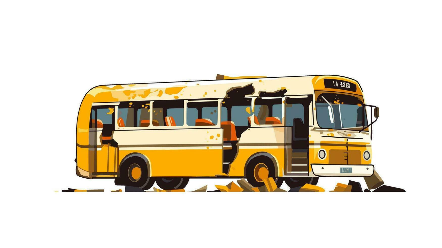Unveiling the Resilience Exploring the Broken Bus Banner Image vector