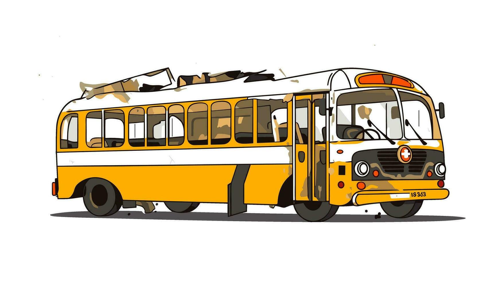 Unveiling the Resilience Exploring the Broken Bus Banner Image vector