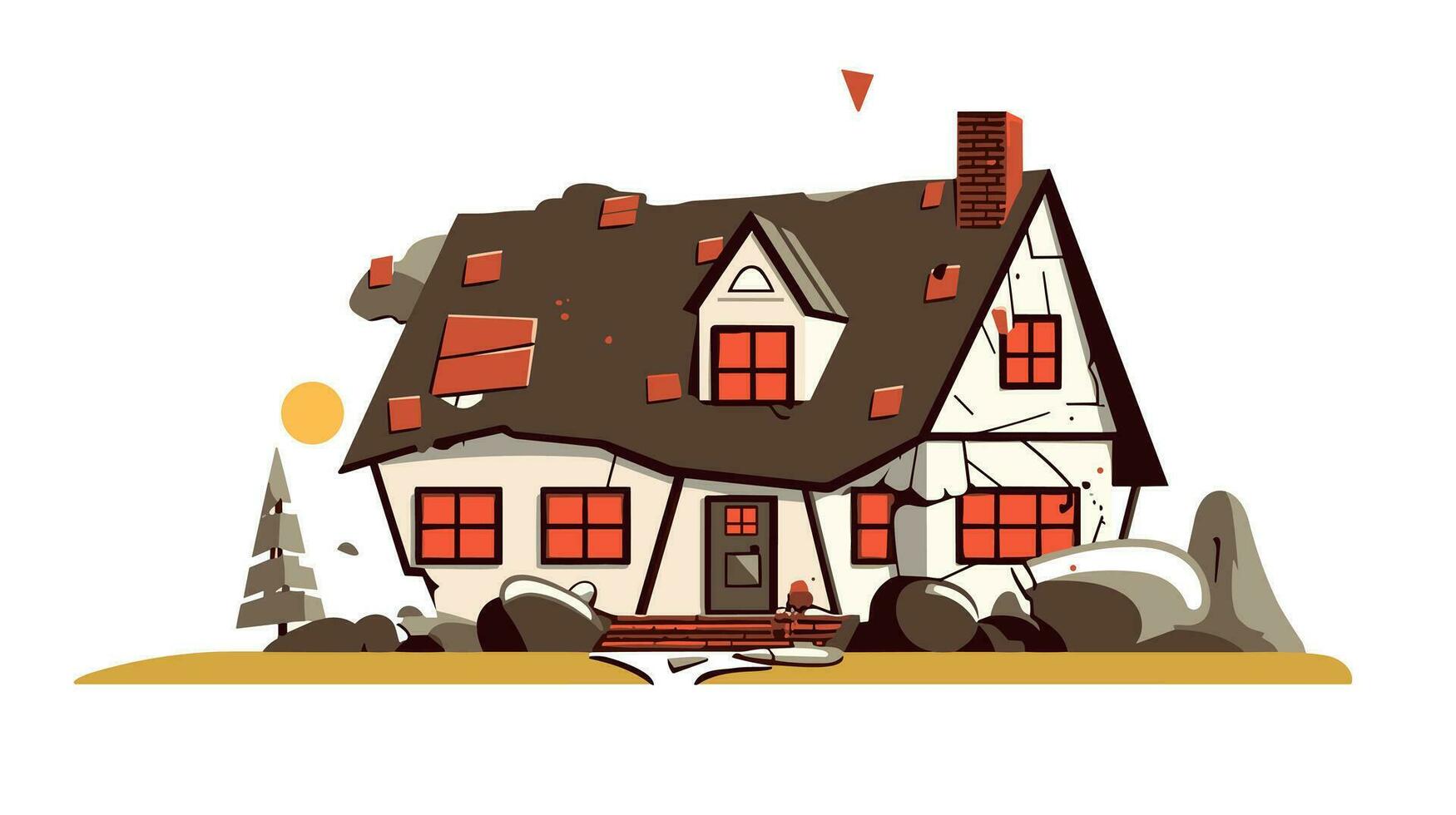 bombard clipart house