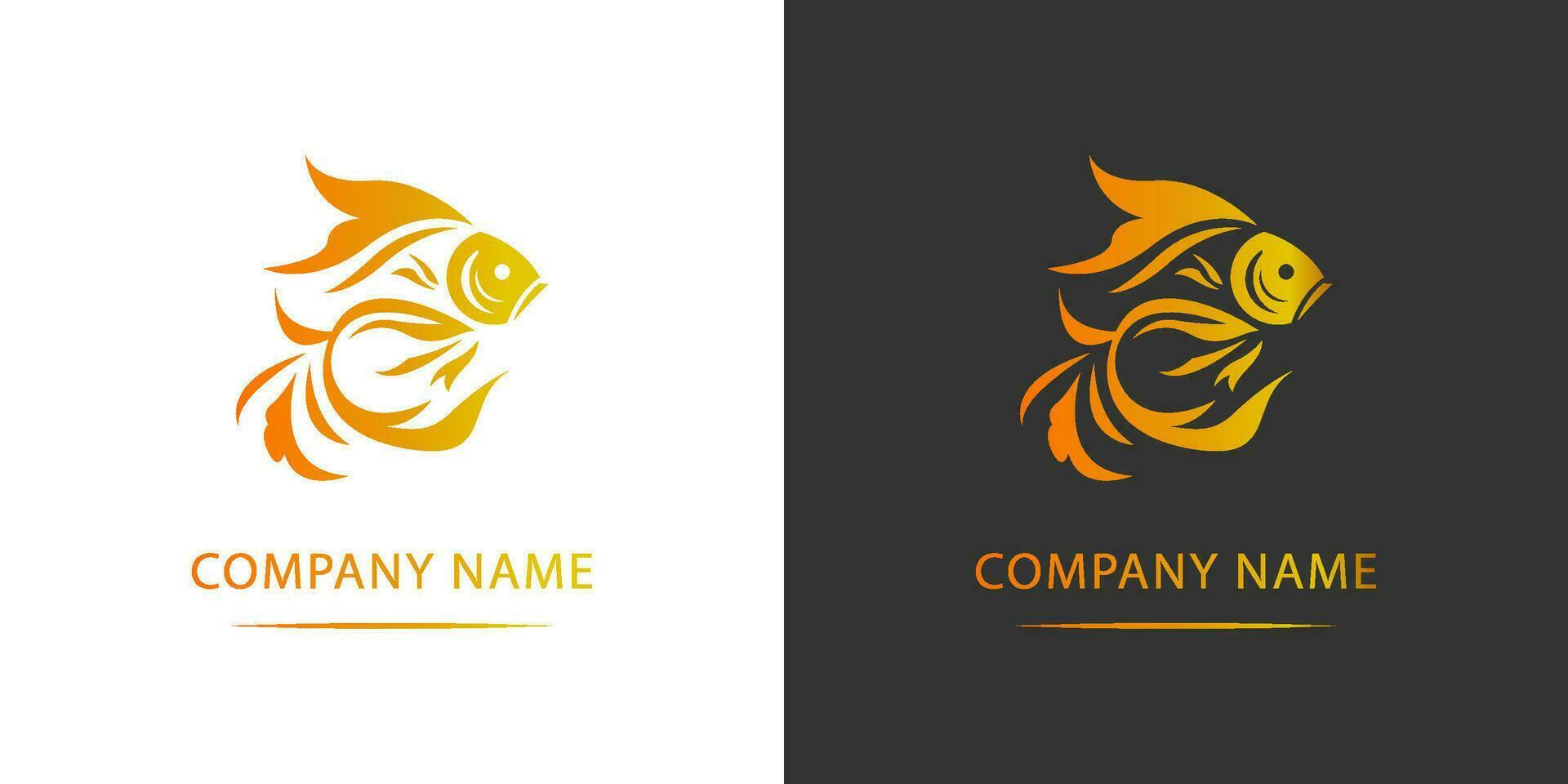 Golden fish vector logo of a goldfish for business company logo minimalist logo icon for company. Pro vector logo.