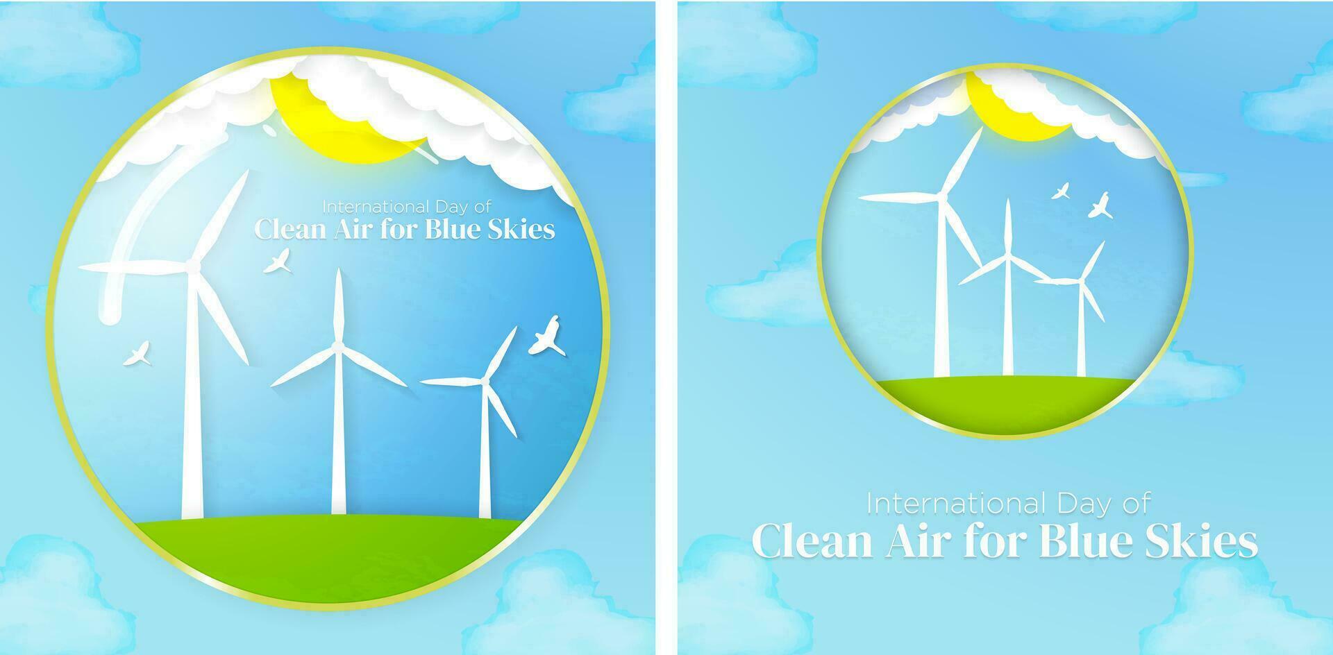 internacional día de limpiar aire para azul cielo vector obra de arte eps 10