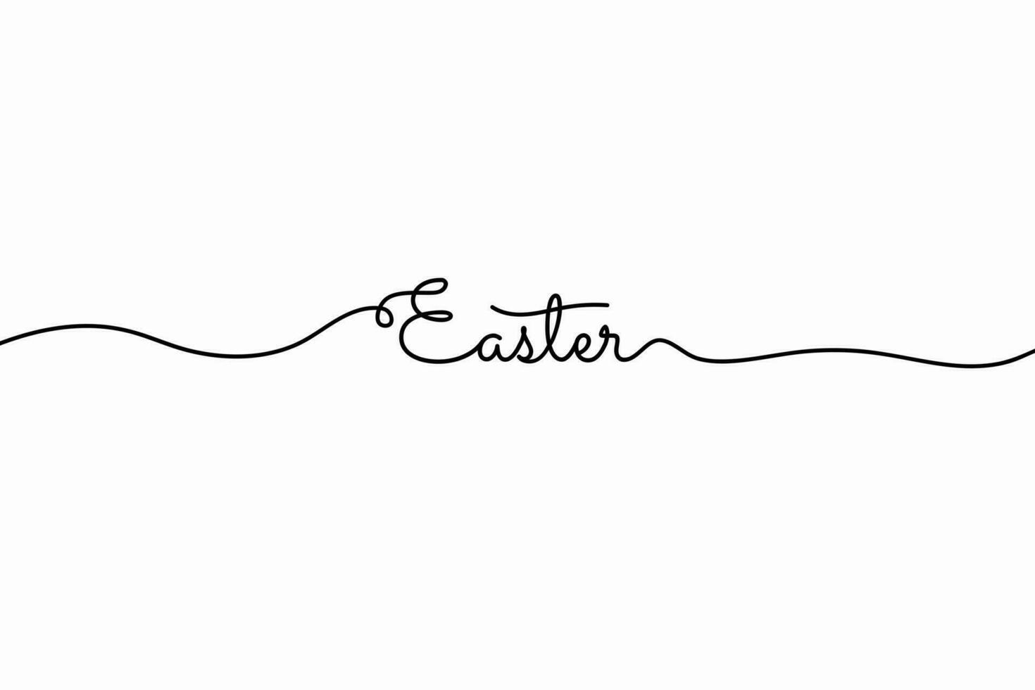 Simple Easter Ballpoint calligraphy on white background. Elegant smooth pen lettering. Editable Vector Illustration. EPS 10.