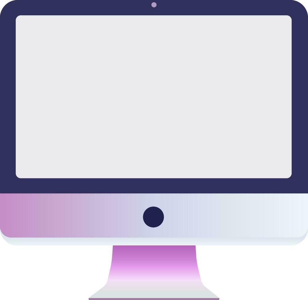 Computer vector illustration with blank screen