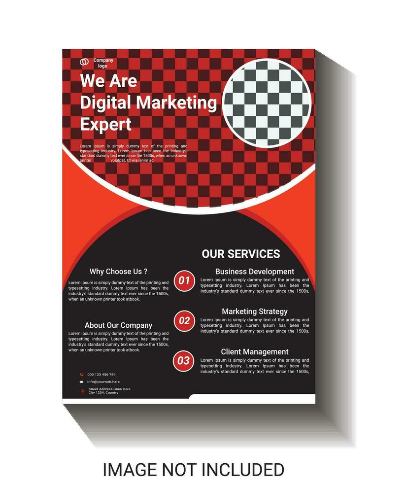 new modern and creative digital marketing flayer design template vector