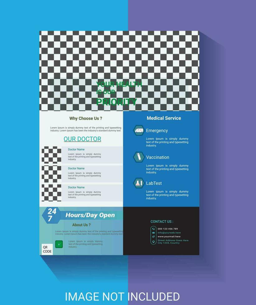 new creative and modern medical flayer design templte vector