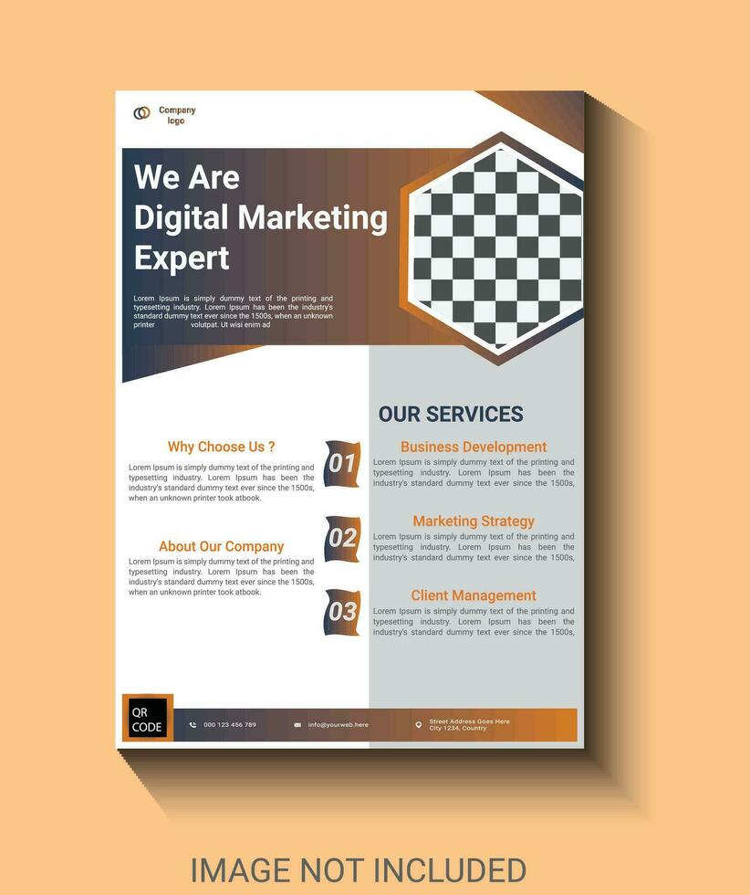 new modern and creative digital marketing flayer design template vector