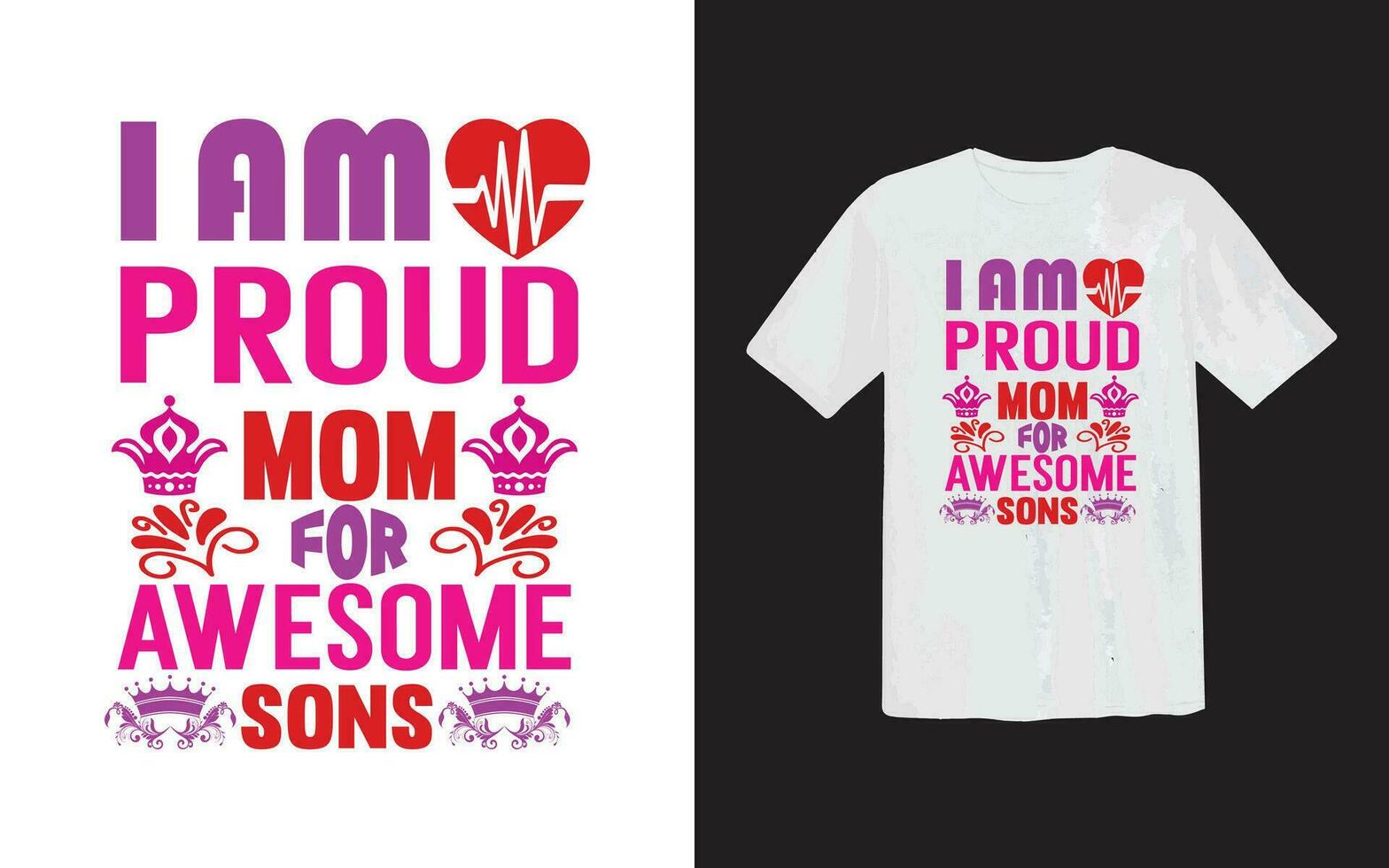 I Am Proud Mom Typography T-Shirt vector