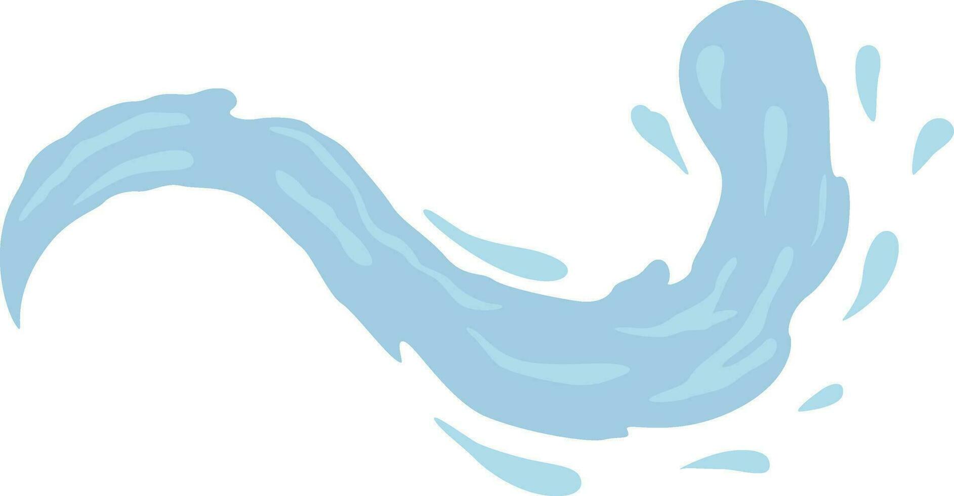 Blue wave, splash water. vector