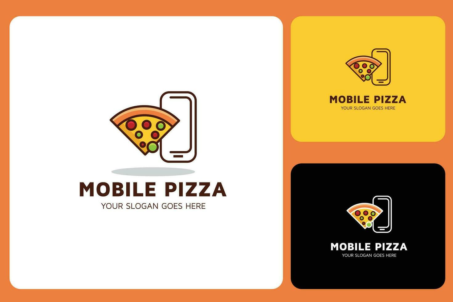 móvil Pizza logo diseño modelo vector