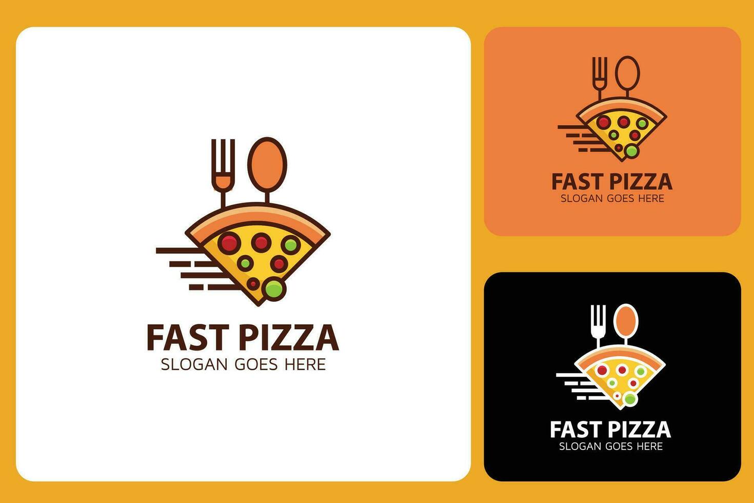 Fast Pizza Logo Design Template vector