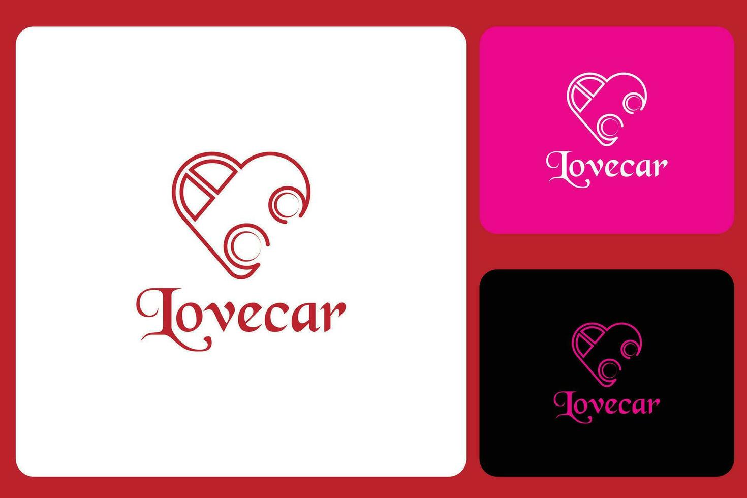 Love car Logo Design Template vector