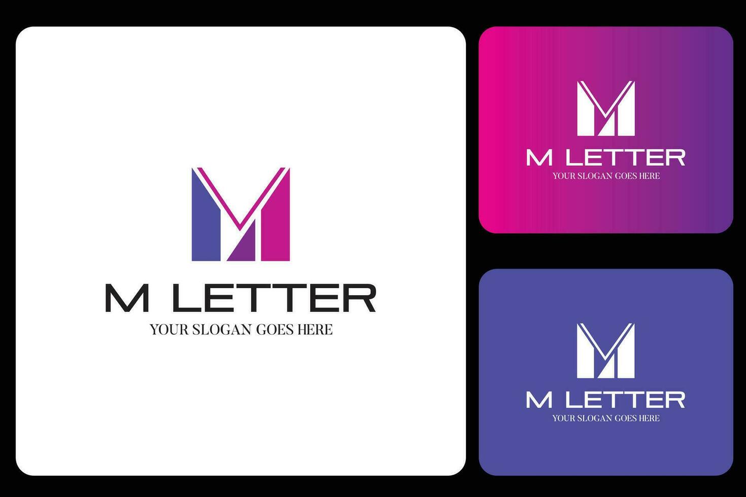 M Letter Colorful Logo Design Template vector